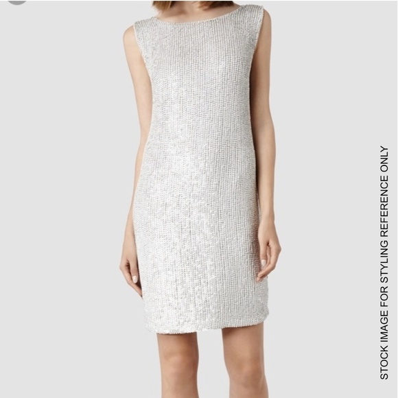 All Saints NWOT Silver White Hand Beaded Dress - 0 - www.disolcolor.com All Saints NWOT Silver White Hand Beaded Dress - 0 - www.disolcolor.com